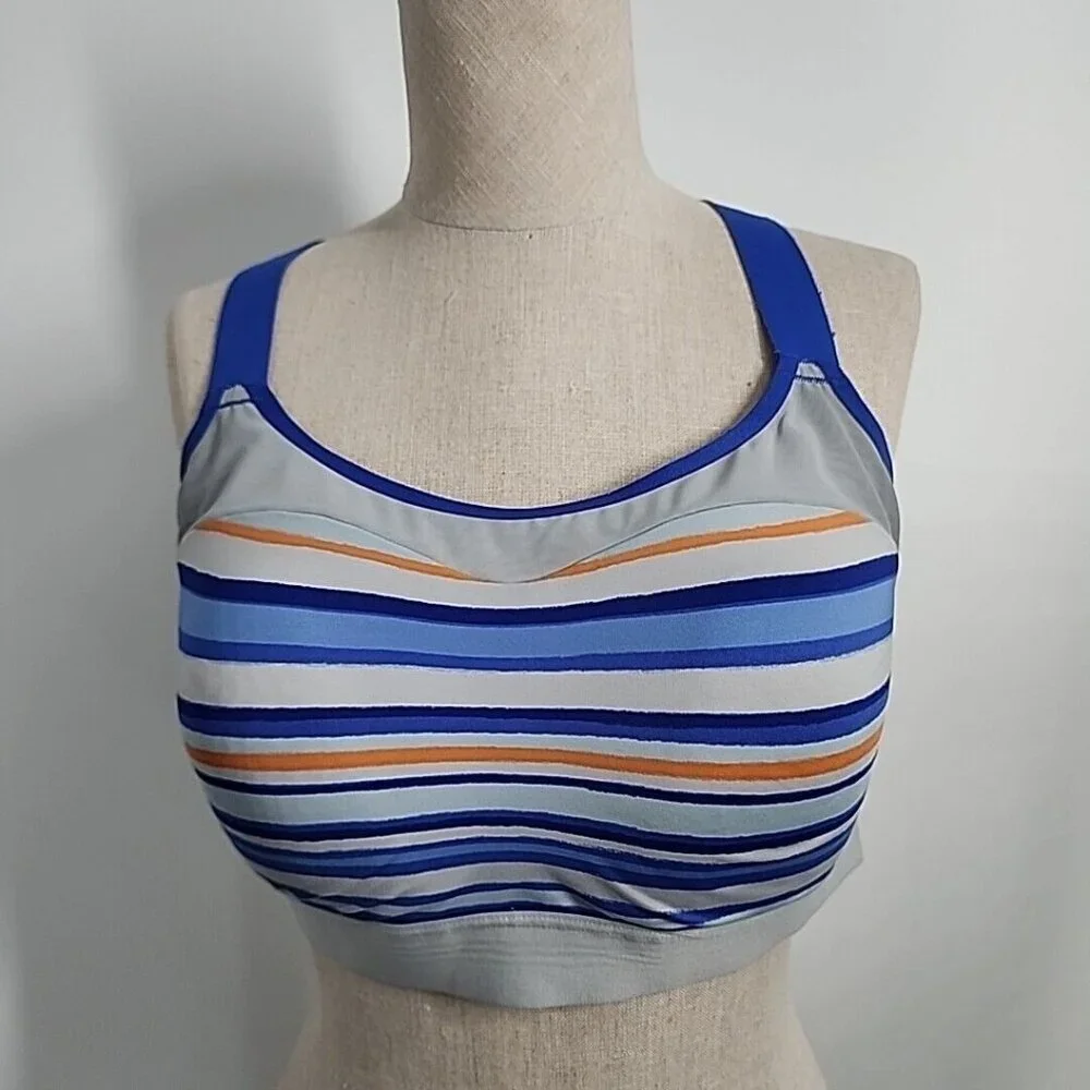 Brooks 350073 Dare Racerback DriLayer Sports Bra Gray Womens Size 38D Purple - Picture 1 of 8